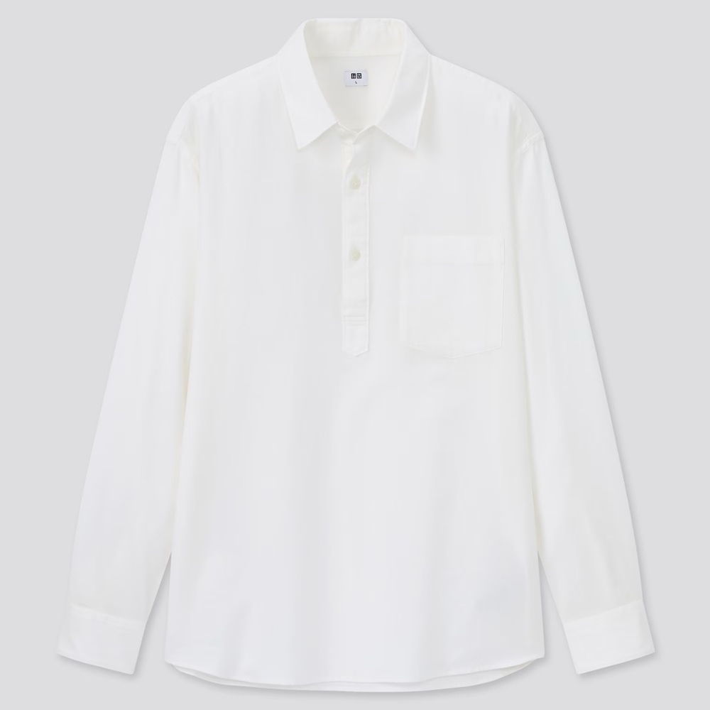 Uniqlo Soft Twill Pullover Long-Sleeve Shirt